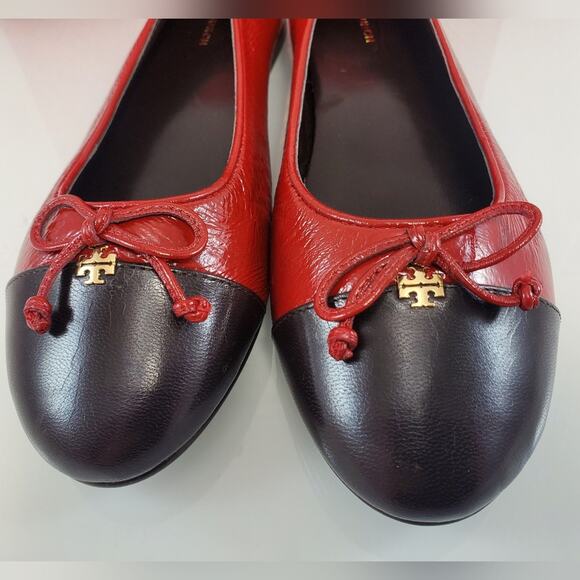 NWT$325 Tory Burch Cap Toe Ballet Flats in Brick Lane/Coco color Sz 7.5 - Picture 12 of 16